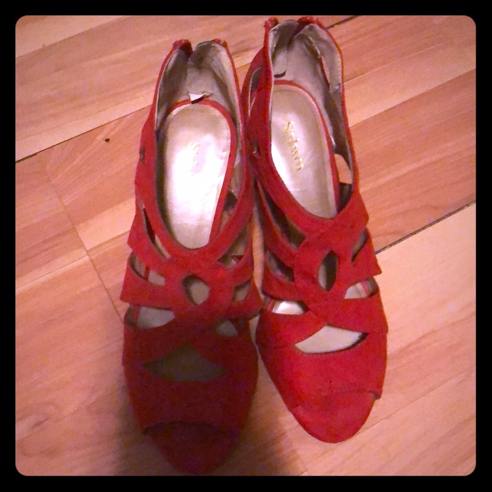 Style and Co red high heel shoes.